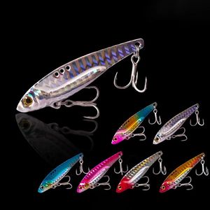 Metal 3D -ögon Vib Blade Lure 5/7.5/13/16/20G sjunkande vibration Baiter Artificiell vibe för baspike abborrefiske