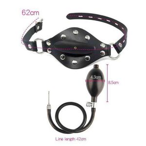 NXY SM Sex Adult Toy Inflatable Dildo Open Mouth Gag Oral Fixation Leather Fetish Bdsm Bondage Big Stuffed Toys for Couples Erotic Games1220