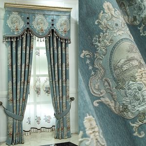 Luxury Window Styles for Living Room Elegant Drapes European Embroidered Curtain LJ201224