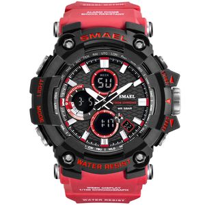 LED Sports Watch Dual Time Mens Klockor 30m Vattentät Manlig Klocka Militär för Män Quartz Digital Sport Wristwaches