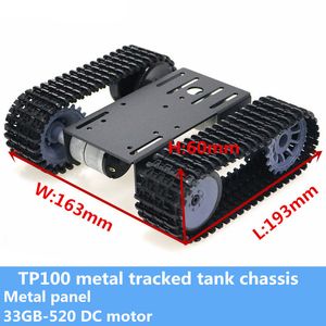 DIY TP101 Paletli Tank Şasi Akıllı Paletli Robot Platformu Metal Panel 33GB-520 12 V DC Dişli Motor Arduino Oyuncak Için Usmased 201208