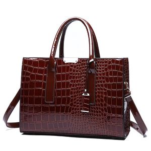 Moda Crocodilo Pattern Senhoras Handbags 2020 Bolsa de Luxo Mulheres Sacos Designer Grande Capacidade Mulheres Ombro Messenger Bag