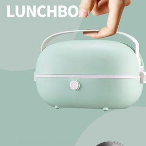 Wholesale thermal rice cooker for sale - Group buy Portable Electric Lunch Box Stainless Steel Liner V Steamer Rice Cooker Home Office Heated Food Warmer Container Meal Thermal T200902