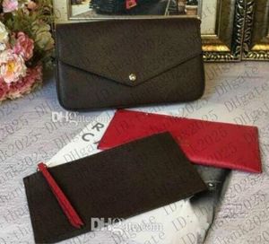 新しいスタイルの有名なデザイナーのファッション古典的な女性のバッグ印刷の花3 in 1チェーンバッグ財布カードクロスボディ財布ショルダーメッセンジャーバッグ