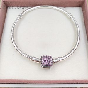 1 st droppe Frakt Smycken 925 Sterling Silver Armband Kvinnor Snake Chain Charm Pärlor Satser för Pandora med Logo Ale Bangle Barn Födelsedagspresent 590723CZS