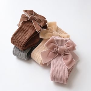 Wool Medium Length Socks Toddler Baby Big Bow Spanish Plain Color Bowknot Stockings Autumn Winter New Pattern Hot Sale 8 8hl M2