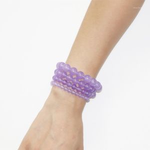 Wholesale trendy wristbands resale online - Charm Bracelets Trendy Handmade Violet Crystal Beads Bracelet Bangle For Women Natural Stone Jades Stretch Wristband Yoga Gift Jewelry cm