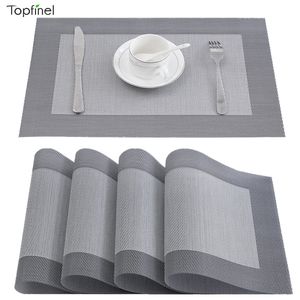 TopFinel PVC vinil placemats para mesa de jantar plástico de corredor em acessórios de cozinha copo coaster água resistente ao calor tabela tapetes T200708