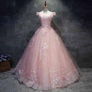 Urocze Custom Made Lace Quinceanera Dresses 2021 Koraliki Suknia Balowa Gorset Sweet 16 Sukienka Cekiny Unowidełka Debunted Prom Party Dress QC1585