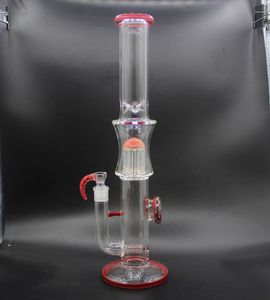 New fashion heavy 18 inches bongs with a free hook bowl free shipping fast delivery color honeycomb red color glass water pipe bong