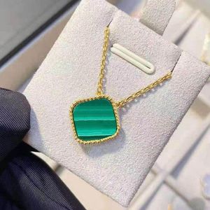925 Silver Jewelry Necklaces Pendants K lucky four leaf flower necklace female rose gold clovers classic fashion natural stone agate pendants Vintage motif trend