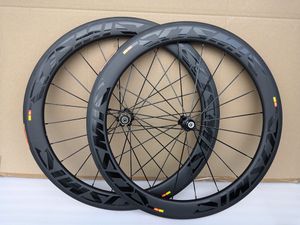 BOB Twill-Gewebe Mavic Cosmic 700C 60 mm tiefe Rennrad-Carbonräder, 25 mm breite Drahtreifen-Carbon-Laufradsatz mit R13-Naben