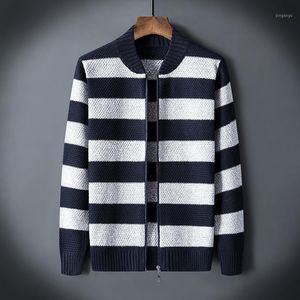 Men's Sweaters Arrival Fashion Men Plush Oversize Zipper Casual Mandarin Collar Computer Knitted Thick Cardigan Sweater Size M L XL 2XL 3XL1