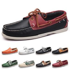 Moda Mens Sapatos Casuais Tipo528 Couro Britânico British Preto Branco Verde Amarelo Vermelho ao ar livre Confortável Chaussures respiráveis ​​Zapatos zapatos