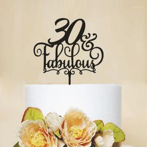その他のお祝いパーティー用品30 素晴らしいケーキトッパー30th第30周年記念デコアラートアクリル木製の誕生日アクセサリーサプライ