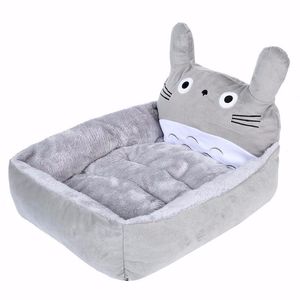 Cute Cartoon Cat Bed Sofa Mat Warm Soft Cotton Puppy Cushion Kennel for Small Dogs Winter Washable Pet Dog House Blanket 201123