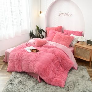 Neue Samt -Bettwäsche -Sets Mink Vier -Stück -Set Plüsch Kristall Korallen Samt Quilt Deckblatt Kissen Hülle Bettdecke Quilt Bett Anzüge 273Q