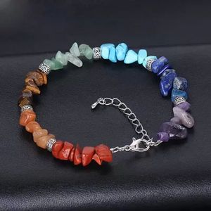 Pulseira de cascalho Lucky Reiki Stone Chip Beads Braceletes Cura Natural Charme Pulseiras para Mulheres Homens Jóias