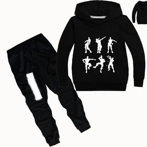 DLF 2-16Y Game Graphic Print Clothing Girls Set Kids Hoodies Tops Sweater Clothes + trousers Pants 2pcs Set Gifts Toddler Outfit LJ200831