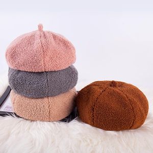 Novo Outono e Inverno Coreano Cashmere Chapéu do Painter Mulheres Ao Ar Livre Beret Creative Chapéu Octogonal