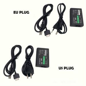 EU US-kontakt Hem Väggladdare Strömförsörjning Ac Adapter USB-data Synkronisering Laddningsledningskabel för PSVITA PS Vita PSV