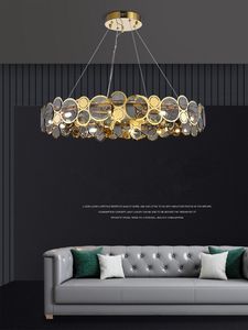 Postmodern Luxury LED-ljuskrona för vardagsrum Matsal Sovrum Enkel Fixtures Restaurang Klädaffär Ny glashängande lampa