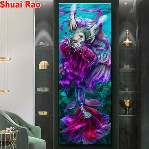 Full square 5d diy Diamond Painting Beautiful mermaid large Diamond Embroidery CrossStitch Diamond puzzle elf,Amazing artworks, 201112