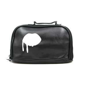 Borsa da viaggio per trucco da donna Famosa cerniera all'ingrosso con manico Borsa da trucco cosmetica per donna nera portatile