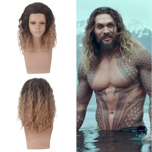 Peruk Cosplay Aquaman Yüksek Kalite Azaltma Renk Karışımı Moda DC Film Karakter Erkek veya Kadınlar için