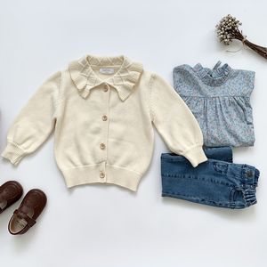 5266 Baby Girls Cardigan Autumn Cotton Sweater Top Baby Children Clothing Girls Knitted Cardigan Sweater Kid Winter Clothes