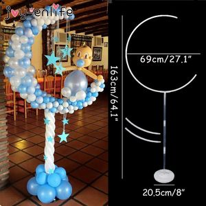 1 takım DIY Ay Balon Tutucu Balonlar Standı Sütun Bezler Kemer Çerçeve Çocuk Doğum Günü Partisi Bebek Duş Düğün Dekorasyon Malzemeleri Y0107