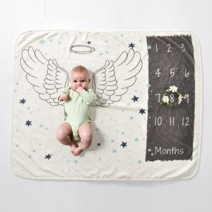 7 Styles Printed Baby Milestone Blanket Eco-friendly 70X102cm Flannel Blankets Travel Home Air Conditioning Blanket sea shipping LLA315