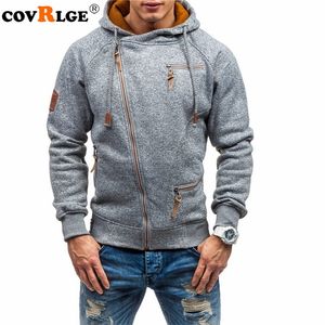 Covrlge Hoodies Men Autumn Casual Solid Zipper Long Sleeve Hoodie Sweatshirt Top Outwear sudaderas para hombre MWW151 220215