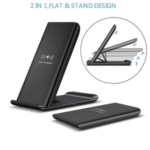 15W Qi Wireless Charger Fold Stand Pad Ricarica rapida per Samsung S20 S10 Tipo C USB Qucik Charge