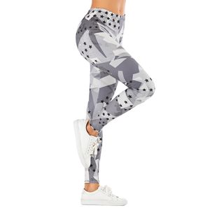 Marka moda kobieta spodnie seksowne kobiety legging gwiazdy szary drukowanie fitness Legginsy Slim legins miękkie i rozciągliwe legginsy 201014