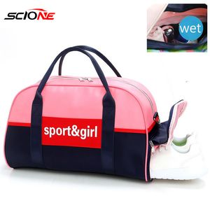 Scione Sports Siłownia Torby Fitness Torby Suche Mokry Tas Dla Kobiet Mężczyzn Trening Ramię Sac de Sport Yoga Mata Travel Gymtas Xa998G Q0113