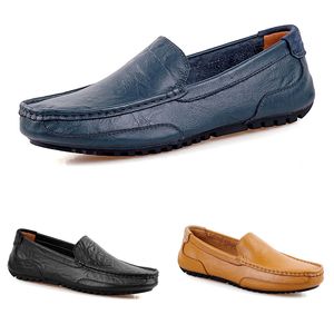 Toptan Balık Olmayan Erkekler Bezelye Ayakkabı Deri Deri Sıradan Moda Nefes Alabilir Mavi Siyah Kahverengi Tembel Dip Outarlar Erkek Ayakkabı 38-44