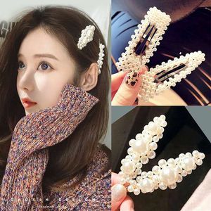 Utrikeshandel Koreansk Pearl Hairpin Hair Tillbehör Mode Personliga Bangs Carson Fairy Headdress