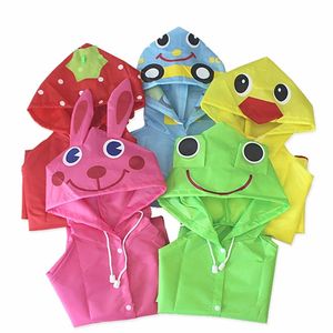 1PC Cartoon Animal Style Waterproof Kids Raincoat For Children Rain Coat Rainwear/Rainsuit Student Poncho 220217