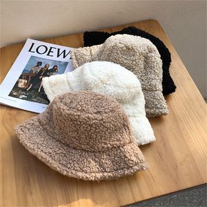 Женщины осень зимнее ведро шляпы леди открытый отдых теплый чистый цвет плюшевая мода бассейна кепка горячая распродажа 8pp j2