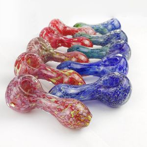 Glass Pipe Bowl Pink Spoon Pipes Rökning Glass Handrör 2,9 tum HEADY Little Pocket Frit Inside Out Smoking Bowl