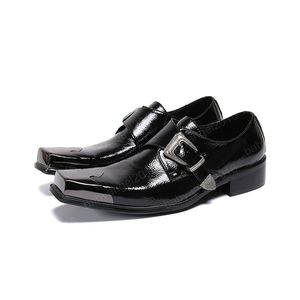 Britischer Stil Schnalle Herren Kleid Schuhe Hochzeit Formale Lederschuhe Karree Herren Business Oxford Schuhe