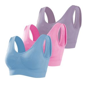 3er-Pack BHs für Damen, nahtlos, drahtlos, Brustformer, drei Farben, abnehmbare Polster, bequem, Sport-BHs für Damen, nahtloser, bequemer Yoga-BH mit abnehmbaren Polstern