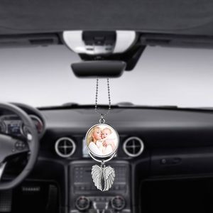 Sublimation Car Ornament Decorations Angel Wings Shape Blank Hot Transfer Printing Consumables For Car Keychain Home Decoration