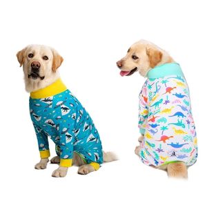 Dinosaur Printed Dog Jumpsuit For Dogs Girl/Boy Medium Large Dog Pajamas Dog Clothes Costume Clothing Shirt Honden Kleding LJ201130