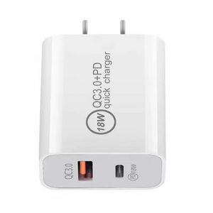 18W 20W Quick Charger QC 3.0 Type C USB PD Wall Charge EU US Plugs Fast Charging Adapter for iPhone 12 Pro Max USB-C Home Power Adapters without package OEM DZ39