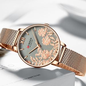 女性の時計トップブランドの高級ステンレススチールストラップの腕時計のための贅沢なステンレススチールのストラップの腕時計のための腕時計Quartz Ladies Watch Reloj Mujer 210517