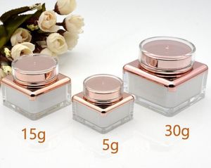 ギフトラップ5G 15G 30G空のクリームジャープラスチックアクリル補充可能なボトルメイクポットトラベルフェイスローションコスメティックコンテナ1