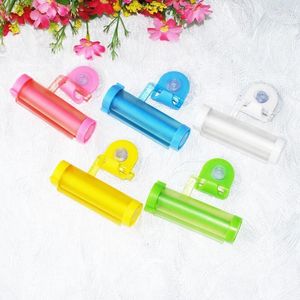 Bath Accessory Set Wholesale- 5 Colors Plastic Rolling Tube Squeezer Useful Toothpaste Easy Dispenser, Bathroom Holder, Accessories1