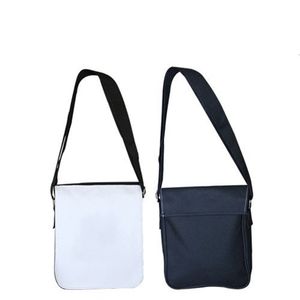 DIY Canvas Tote Bags Sublimation Blanks Zipper Handbags Single Shoulder Strap Black Adjustable Sacks Lady Man Hot Sale 22yt G2